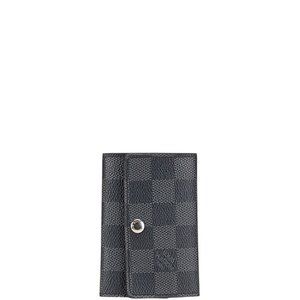 Louis Vuitton Damier Graphite Multicle 6 Key Case N62662 Black PVC Leather Wo...